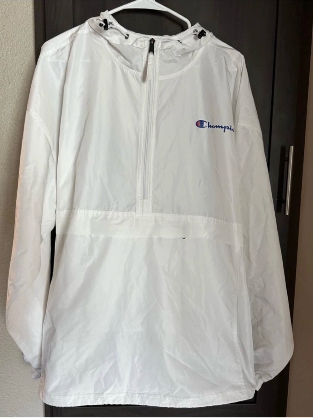 Men’s Champion White Pullover Windbreaker Jacket